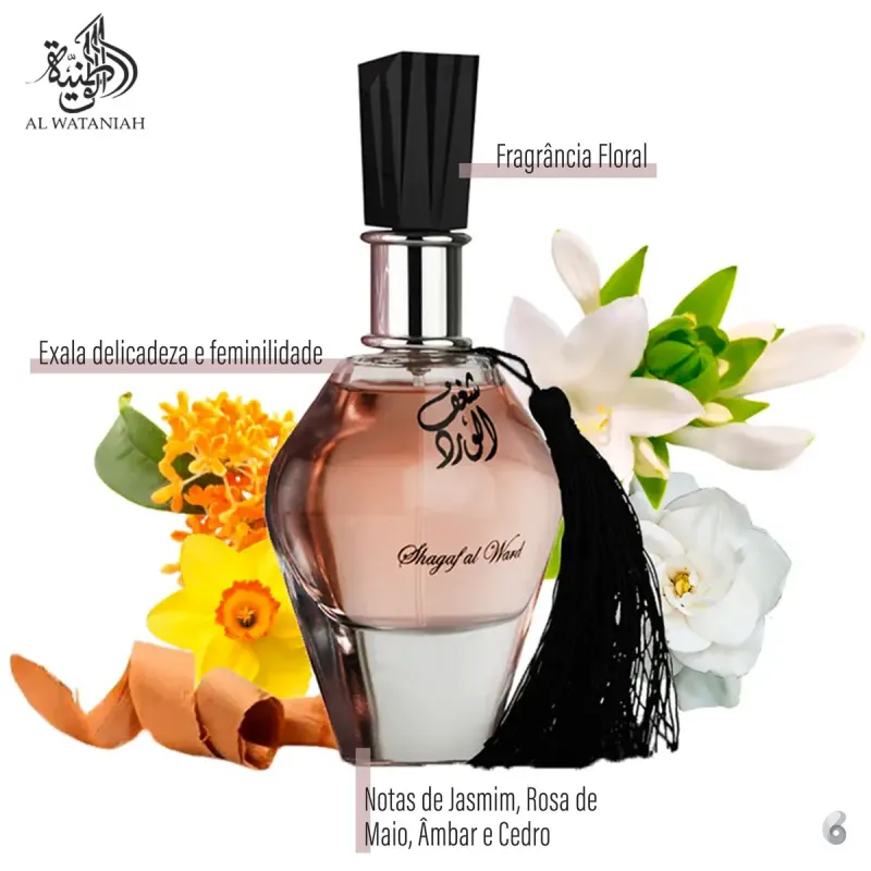 Perfume Feminino Fragrância Al Ward Shagaf Al Wataniah Eau de Parfum 100ml - Dom Perfumes